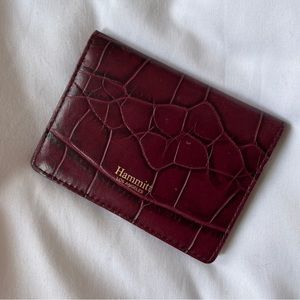 Hammitt Dark Red Croc Card Case